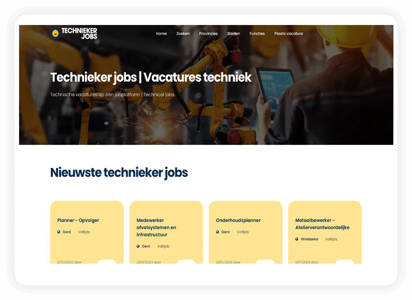 Technieker jobs op één platform | Technische vacatures in België | Jobs techniek | Technical job | Technician | Onderhoudstechnieker | Service techniek vacature